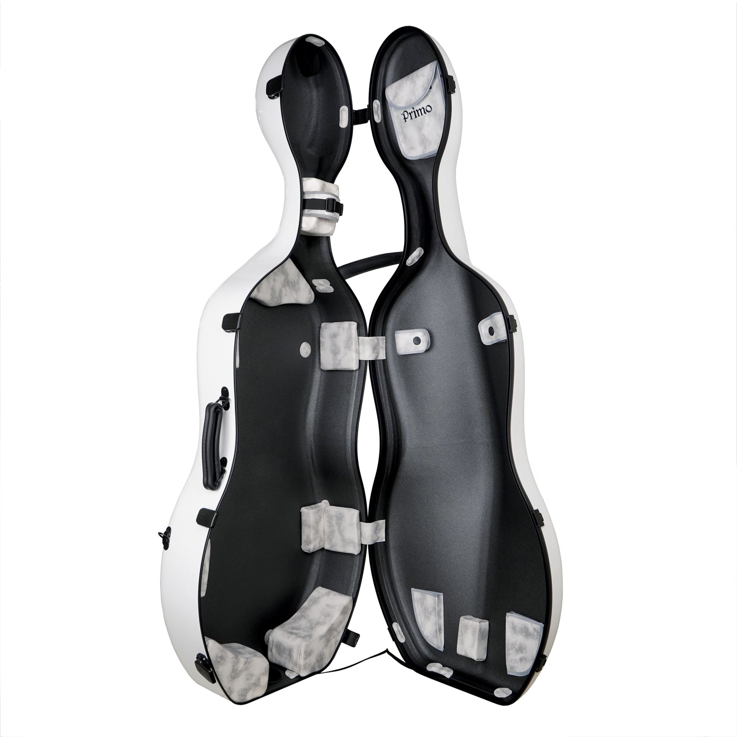 Primo CC-6380 Carbon Fibre Cello Case-White-Open