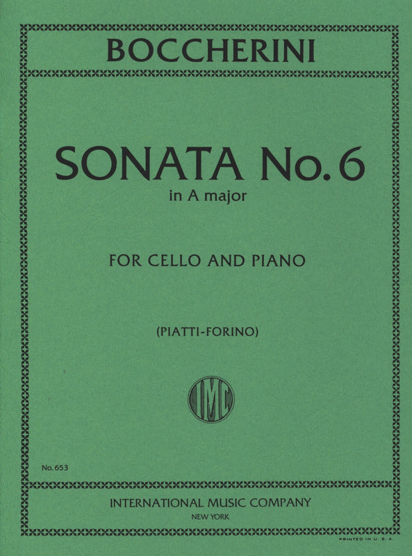 IMC Boccherini Sonata No. 6 in A major for Cello and Piano