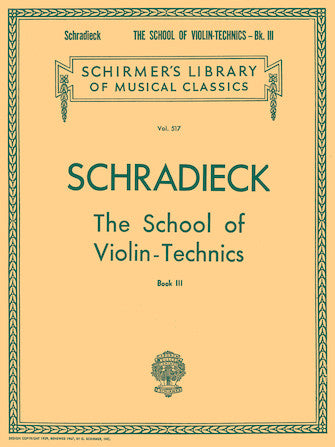 Hal Leonard Schradieck School Of Violin Technics