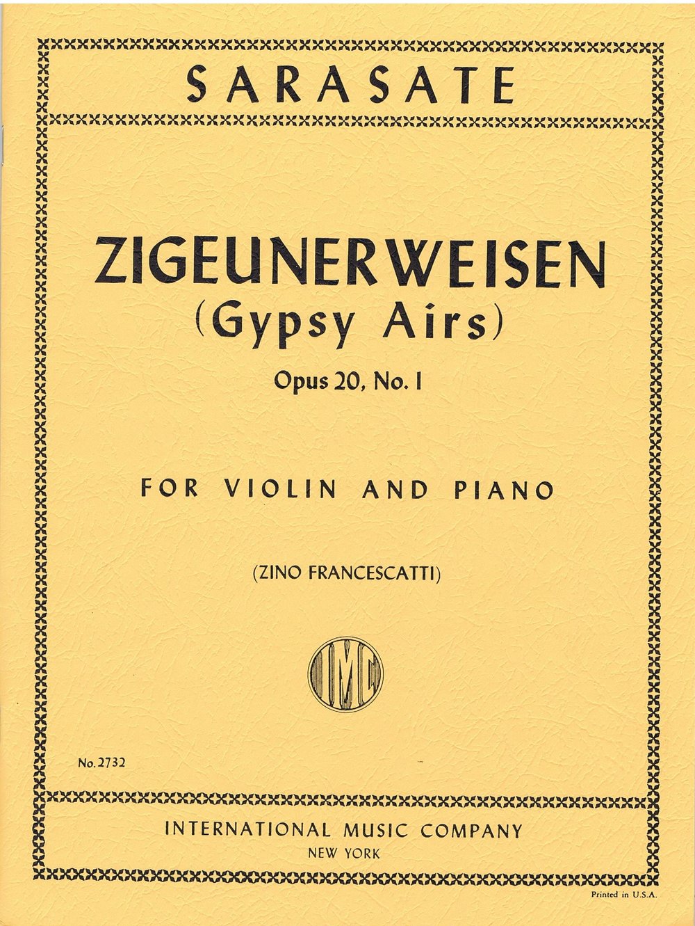 IMC Sarasate Zigeunerweisen- Gypsy Airs- Op 20 No. 2732