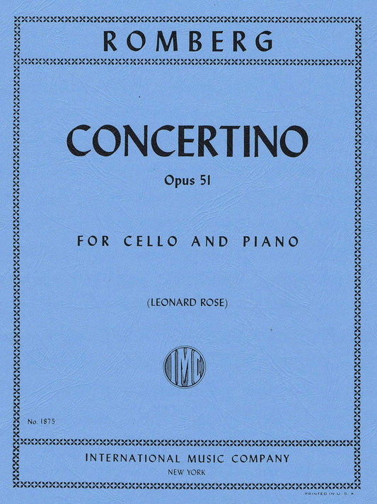 IMC Romberg Concertino Opus 51 For Cello and Piano No. 1875