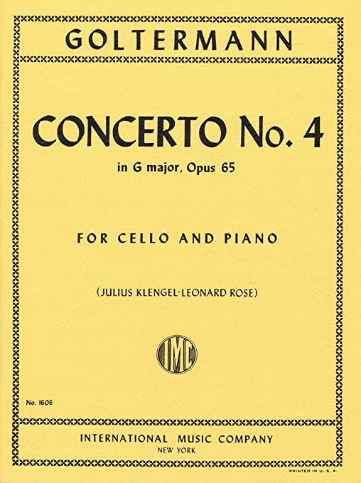 IMC GOLTERMANN Concerto No. 4 in G major. Op 65 for Cello and Piano 1606