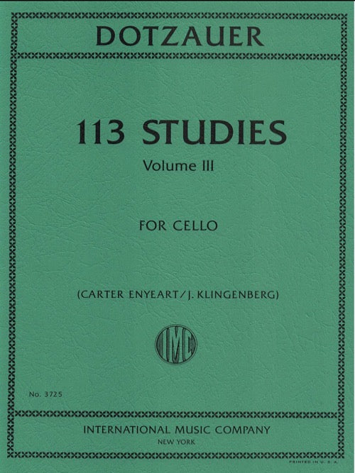 IMC Dotzauer 113 Studies Volume 3 for Cello No. 3725