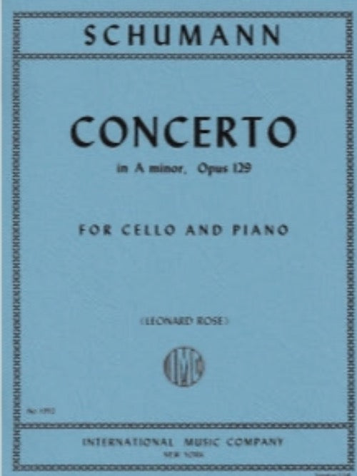 IMC Schumann Concerto in A Minor Opus 129 For Cello and Piano No. 1992