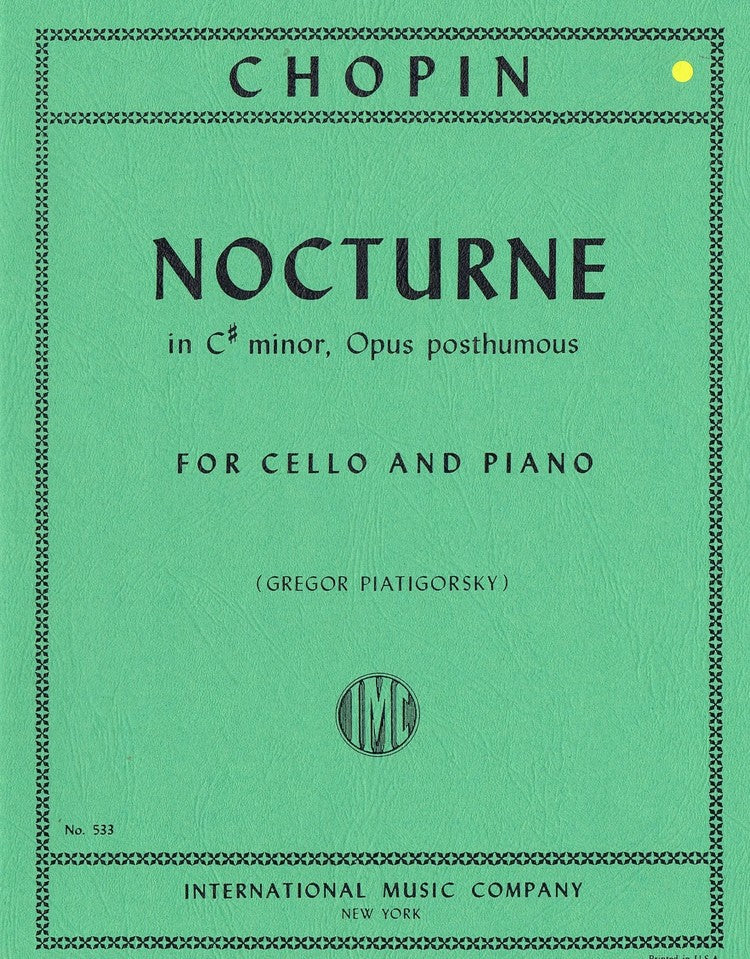 IMC Chopin Nocturne in C minor Opus posthumous for Cello and Piano No. 533