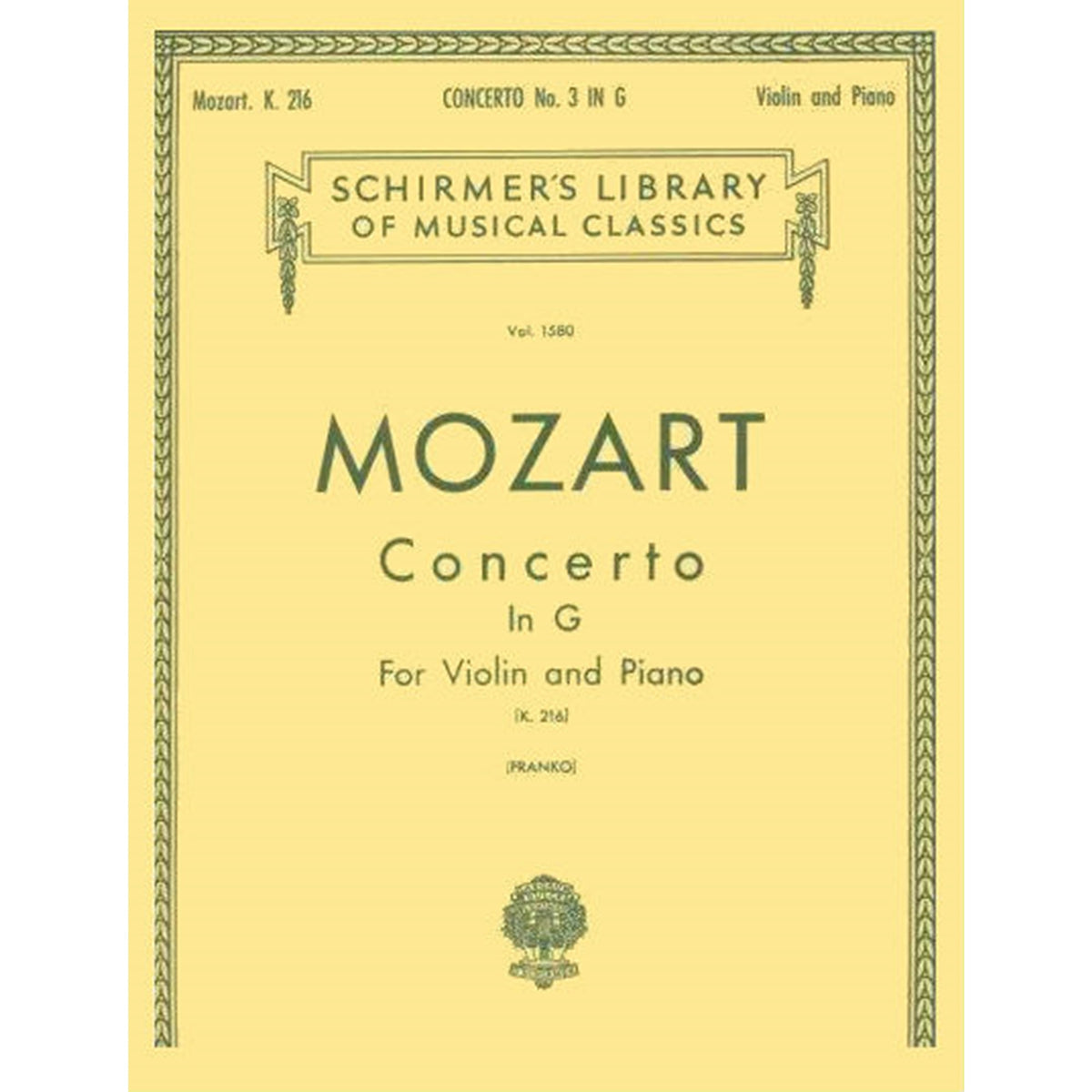 Hal Leonard Mozart Concerto in G K. 216 Franko