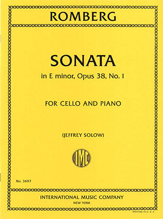IMC Sonata in E minor Op. 38 No.1 for Cello and Piano - Romberg 3697