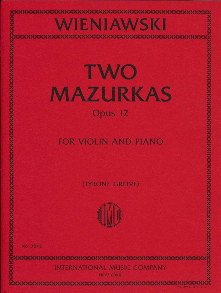IMC Wieniawski Two Mazurkas Opus 12 for Violin and Piano No.3842