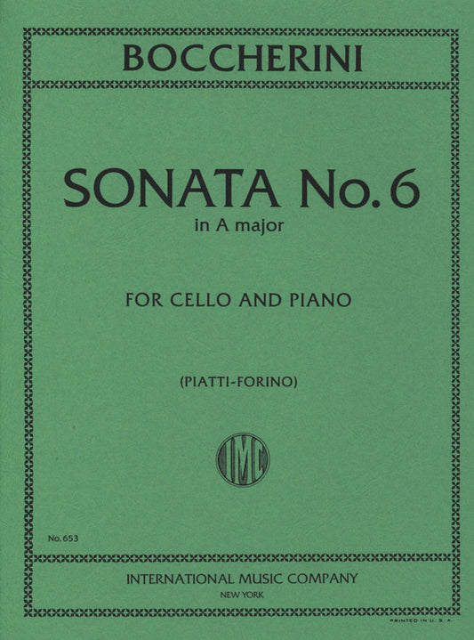IMC Boccherini Sonata No.6 in A major for Cello and Piano
