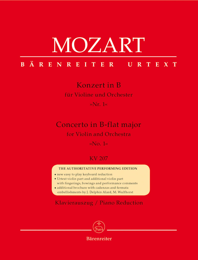 Baerenreiter Concerto in B-flat major for Violin and Orchestra No. 1 - Mozart