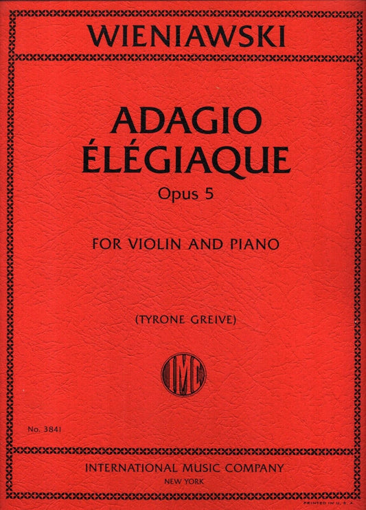 Wieniawski Adagio Elegiaque Op.5 for violin and piano No.3841