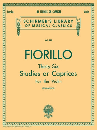 Hal Leonard Fiorillo Thirty-Six Studies or Caprices for the Violin