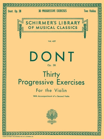 Hal Leonard Dont Op. 38 Thirty Progressive Exercises for the Violin