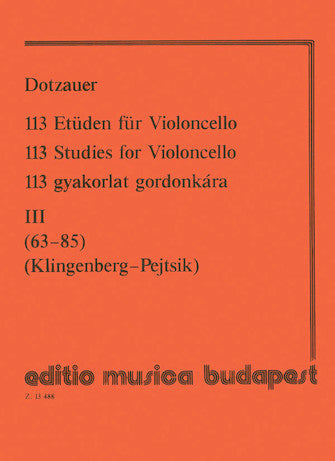 Hal Leonard Dotzauer 113 Studies for Violoncello