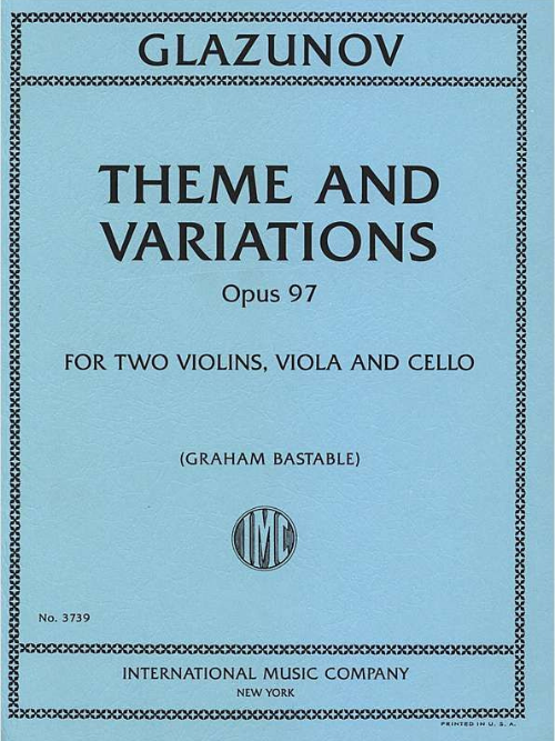 IMC Theme and Variations Op. 97 for two violins viola and cello - Glazunov 3739