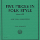 IMC Schumann Five pieces in Folk Style Opus 102 For Viola and Piano No.3777