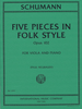 IMC Schumann Five pieces in Folk Style Opus 102 For Viola and Piano No.3777