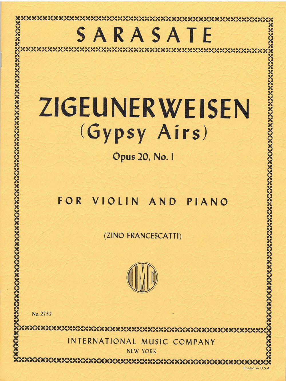 IMC Sarasate Zigeunerweisen- Gypsy Airs- Op 20 No. 2732