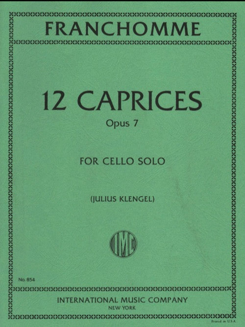 IMC Franchomme 12 Caprices Opus 7 For Cello Solo No. 854