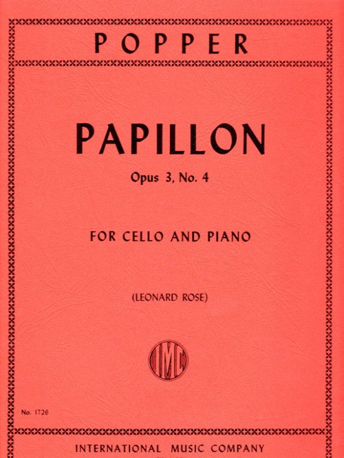 IMC Popper Papillon Opus 3 No 4 For Cello and Piano No. 1726