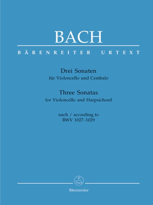 Baerenreiter Bach Three Sonatas for Violoncello and Harpsichord