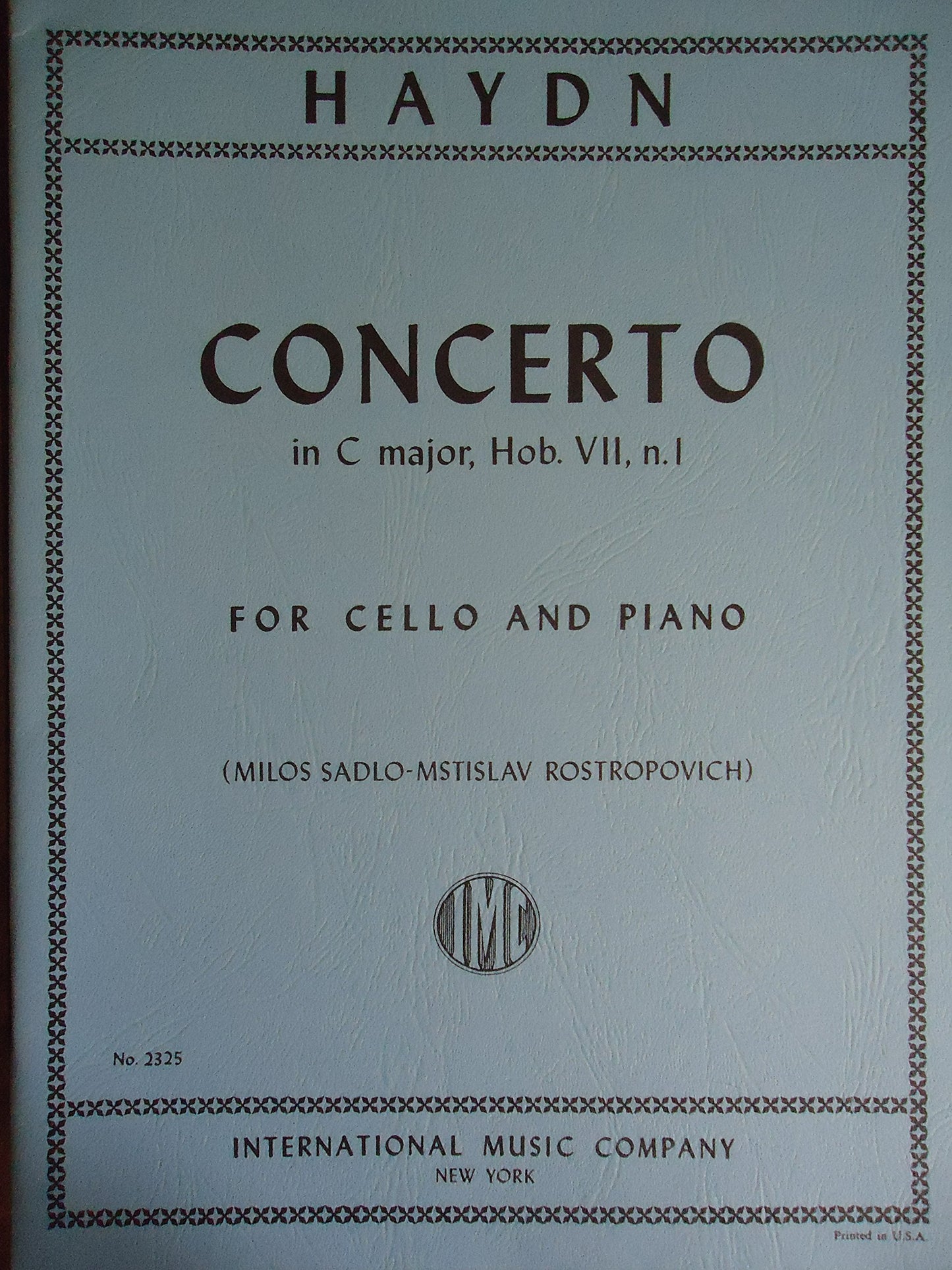 IMC Haydn Concerto in C major Hob. 7 For Cello and Piano