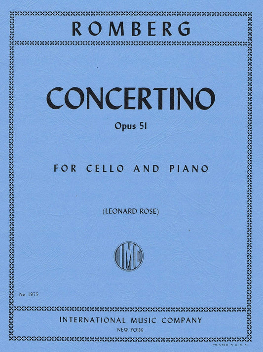 IMC Romberg Concertino Opus 51 For Cello and Piano No. 1875