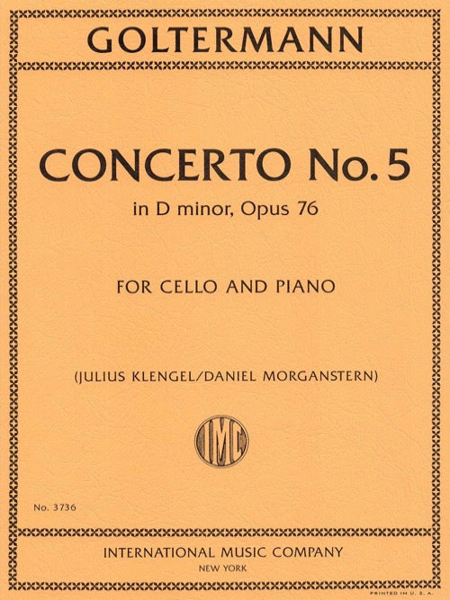 IMC Goltermann Concerto No. 5 in D Minor opus 76 For Cello and Piano No. 3736