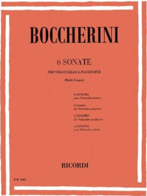 Hal Leonard Boccherini 6 Sonates for Violincello and piano