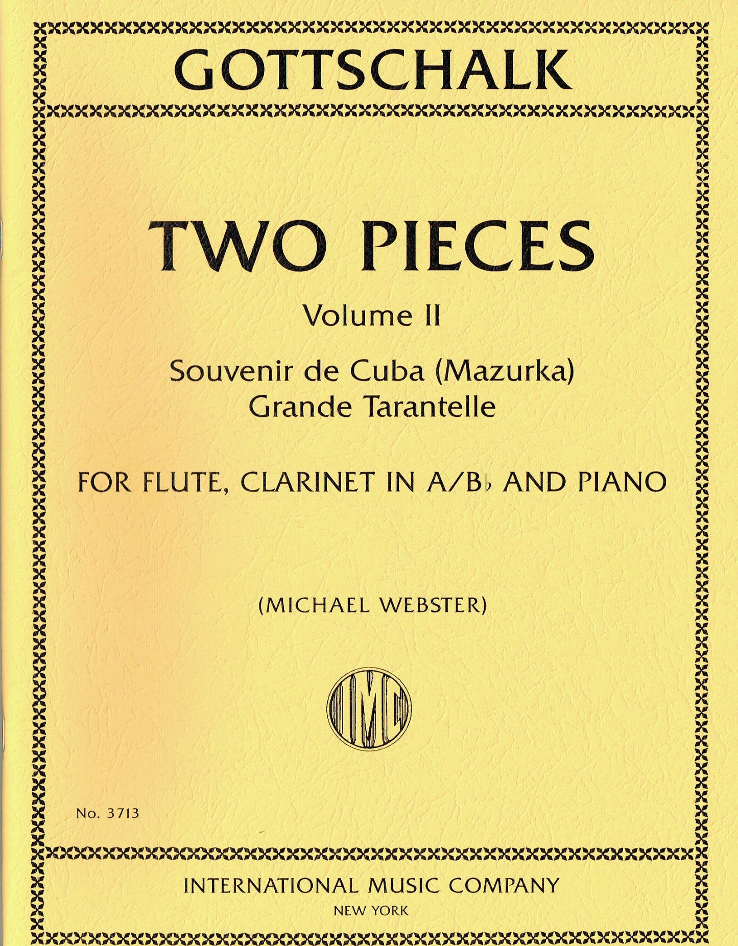 IMC Gottschalk Two Pieces Volume 2 For Flute Clarinet and Piano No. 3713