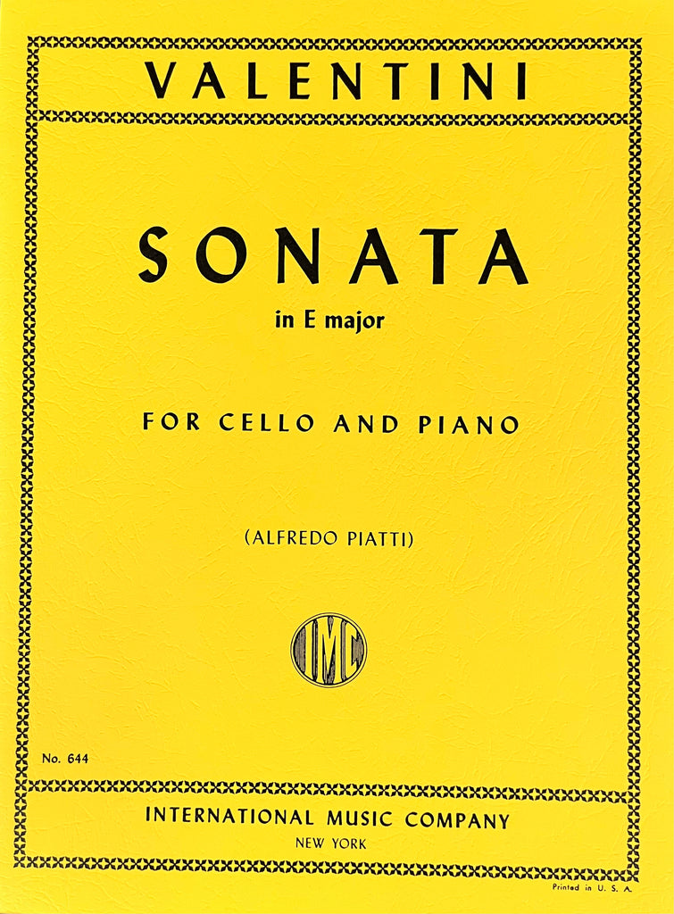 Valentini Sonata in E major for cello and piano No.644
