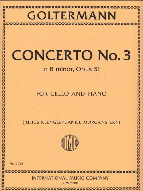 IMC Goltermann Concerto No. 3 in B Minor Opus 51 For Cello and Piano No. 3732