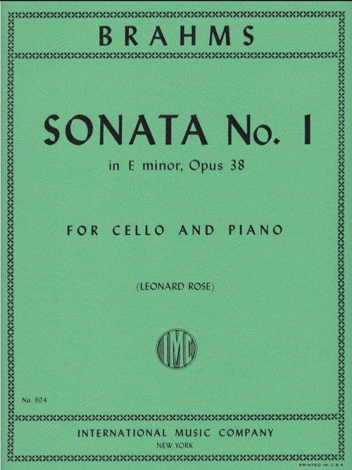 IMC Brahms Sonata No.1 in E Op.38 No.904