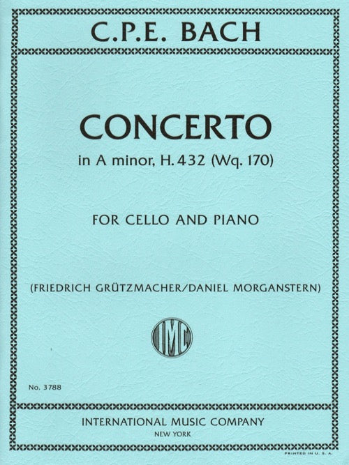IMC C.P.E. Bach Concerto in A minor H. 432 (Wq. 170) For Cello and Piano No. 3788