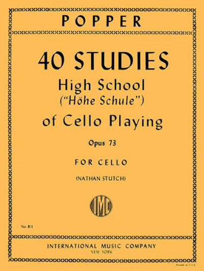 IMC Popper 40 Studies High School for Cello Playing Opus 73 For Cello No. 811