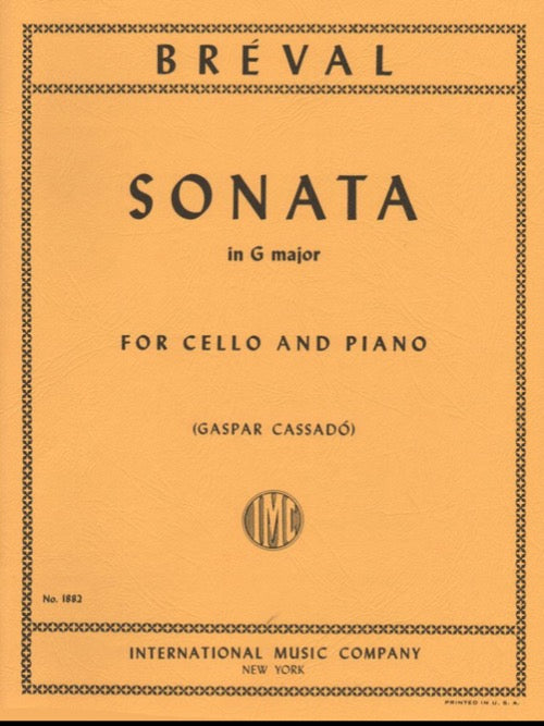 IMC Breval Sonata in G Major For Cello and Piano No. 1882