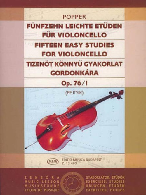Hal Leonard Popper 15 Easy Studies Studied for Violoncello Op. 71
