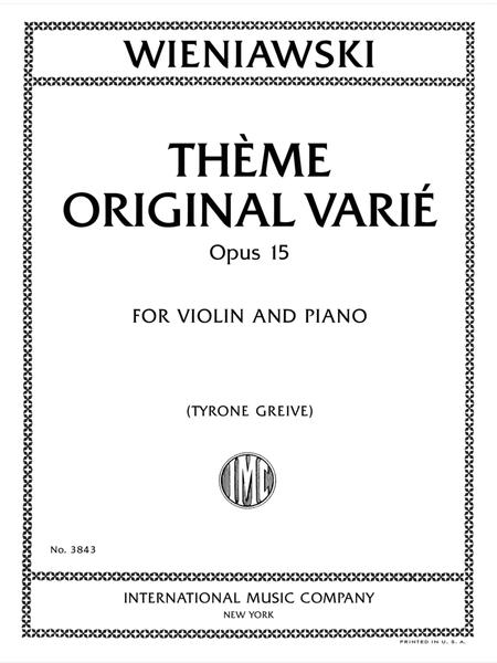 WIENIAWSKI THEME ORIGINAL VARIE Op. 15 for Violin and Piano 3843