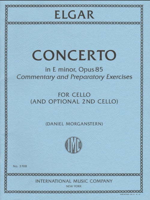 IMC Elgar Concerto in E minor Opus 85 Commentary and Preparatory Exercises for Cello No. 3708