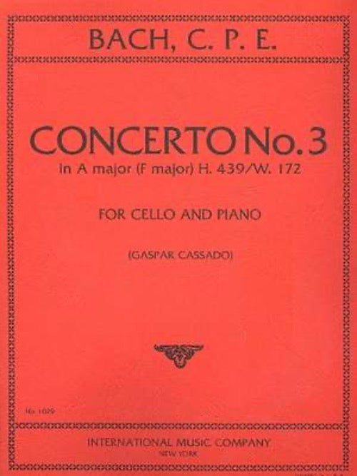 IMC Bach C.P.E. Concerto No. 3 in A major (F major) 439/W.172 #1029