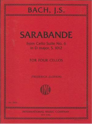 IMC BACH, J.S. SARABANDE from Cello Suite No.6 in D Major, S.1012 for four cellos 3870