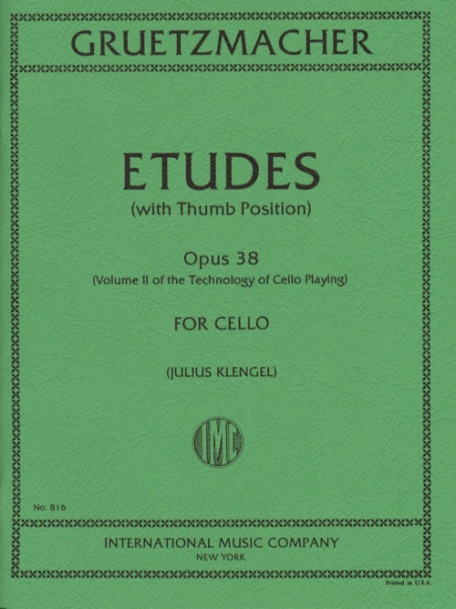 IMC Gruetzmacher Etudes (with Thumb Position) Opus 38 Volume 2 For Cello No. 816