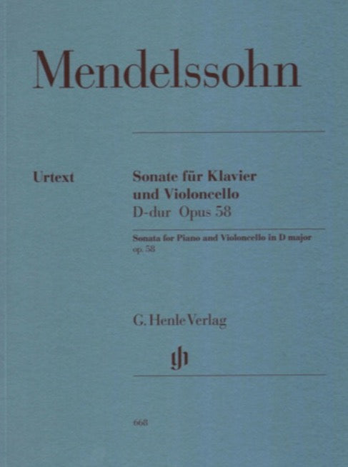 Hal Leonard Mendelssohn Sonata for Piano and Violoncello in D Major Op. 58