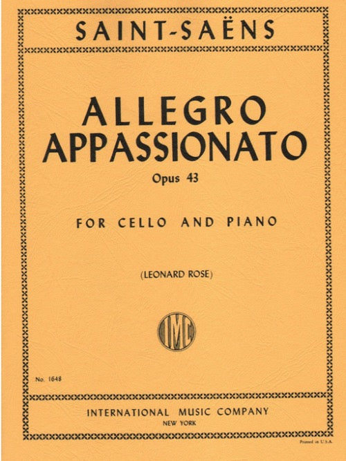IMC Saint-Saens Allegro Appassionato Opus 43 For Cello and Piano No. 1648