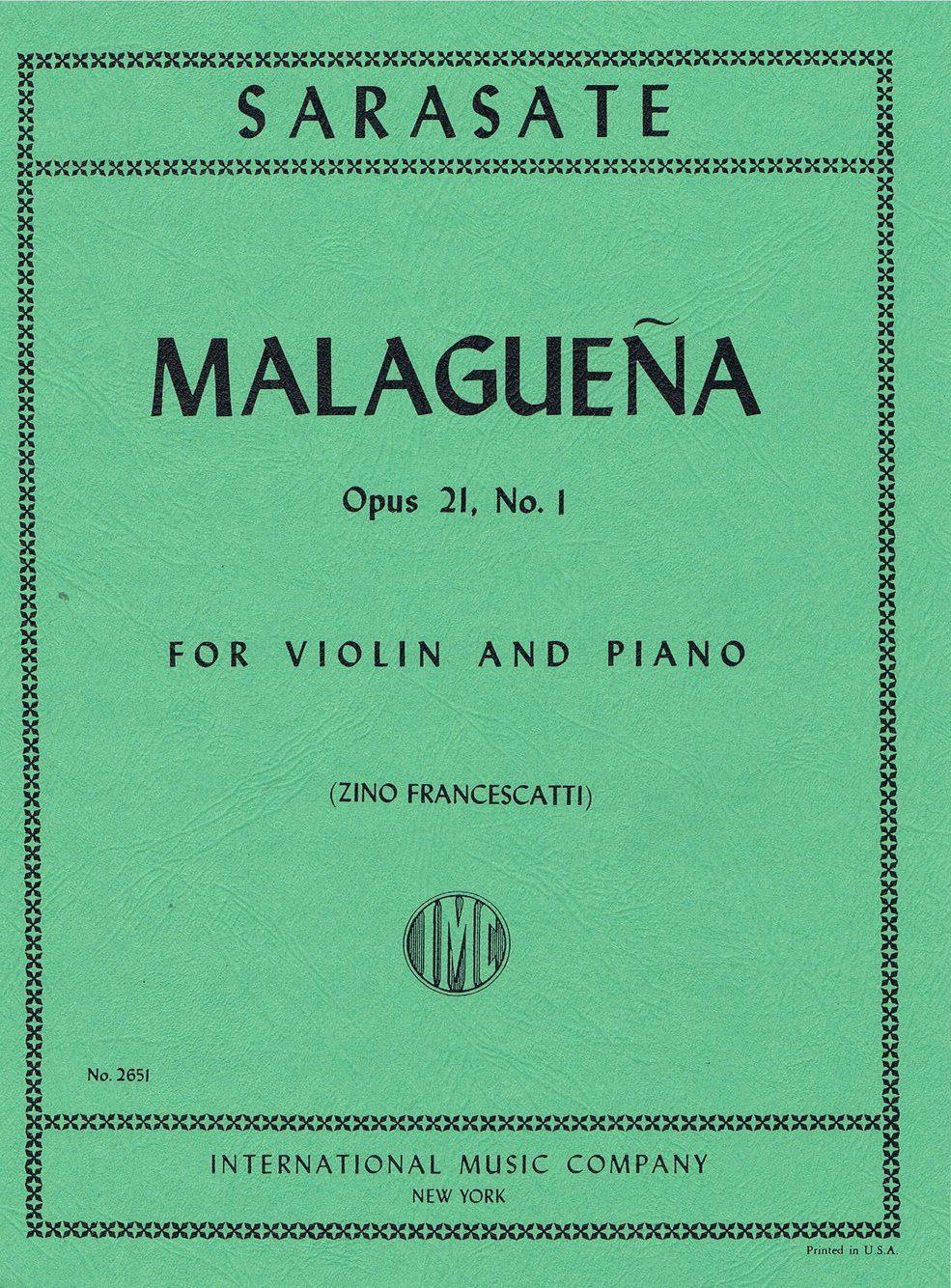 IMC Malaguena Op. 21 No. 1 for Violin and Piano - Sarasate No. 2651