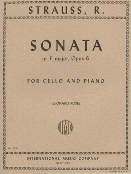 IMC Strauss R. Sonata in F Major Opus 6 For Cello and Piano No. 1794